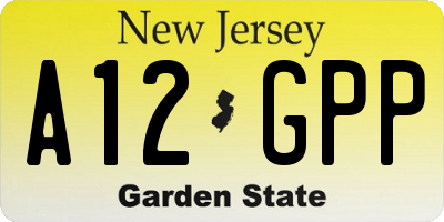 NJ license plate A12GPP