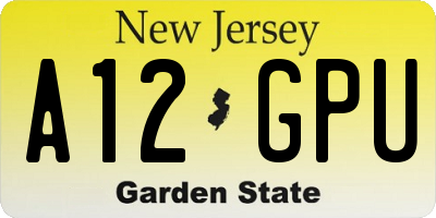 NJ license plate A12GPU