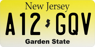 NJ license plate A12GQV
