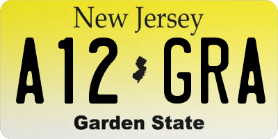 NJ license plate A12GRA