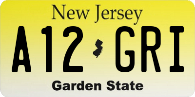 NJ license plate A12GRI
