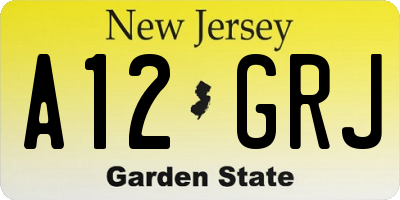 NJ license plate A12GRJ