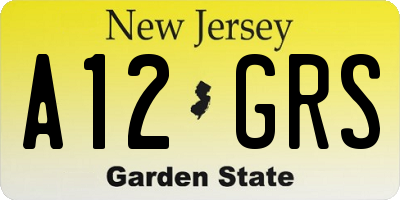 NJ license plate A12GRS
