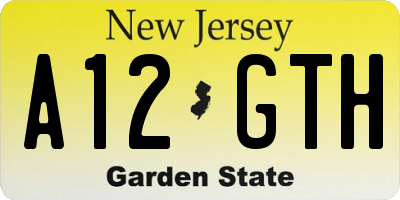 NJ license plate A12GTH