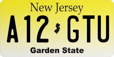 NJ license plate A12GTU