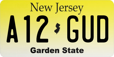 NJ license plate A12GUD