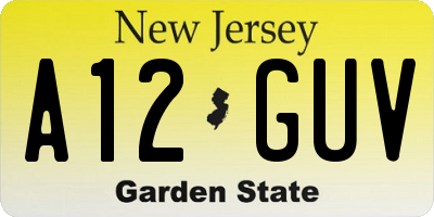 NJ license plate A12GUV