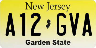 NJ license plate A12GVA