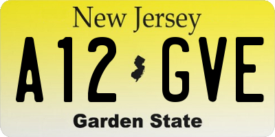 NJ license plate A12GVE