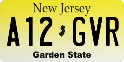NJ license plate A12GVR