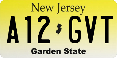 NJ license plate A12GVT