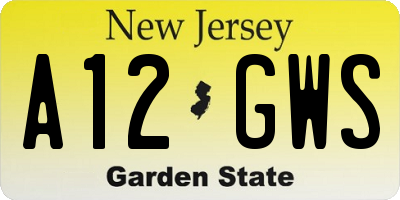 NJ license plate A12GWS