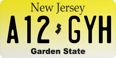 NJ license plate A12GYH