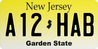 NJ license plate A12HAB