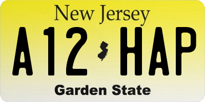 NJ license plate A12HAP