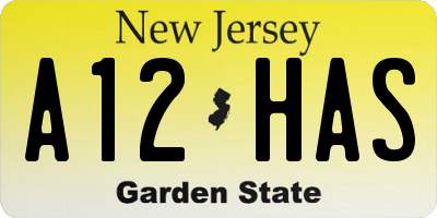 NJ license plate A12HAS