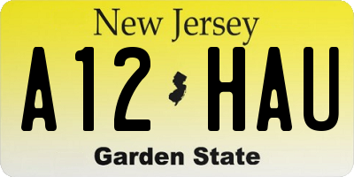 NJ license plate A12HAU