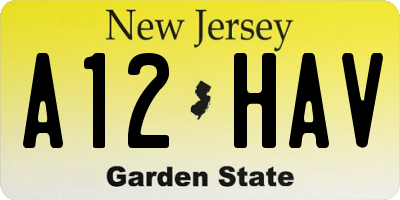 NJ license plate A12HAV