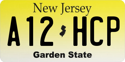 NJ license plate A12HCP