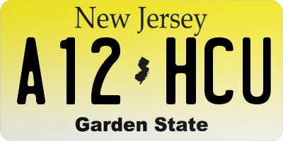NJ license plate A12HCU
