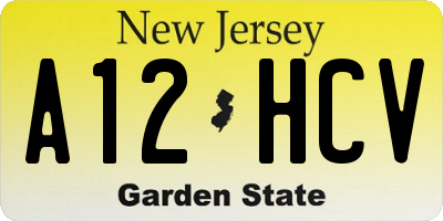 NJ license plate A12HCV