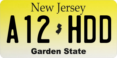 NJ license plate A12HDD