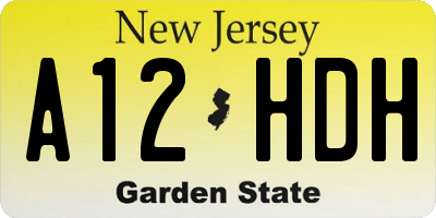 NJ license plate A12HDH