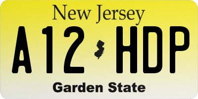 NJ license plate A12HDP