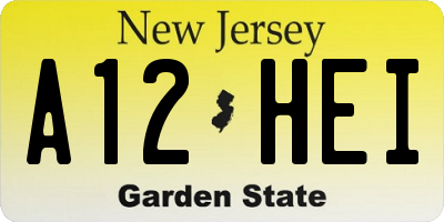 NJ license plate A12HEI