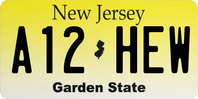 NJ license plate A12HEW