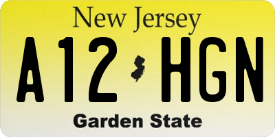 NJ license plate A12HGN