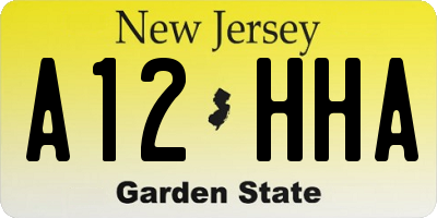 NJ license plate A12HHA
