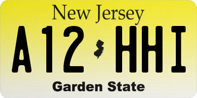 NJ license plate A12HHI