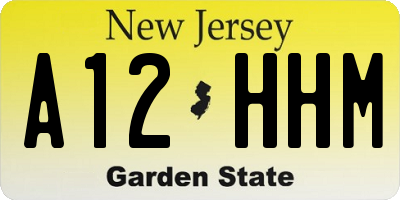 NJ license plate A12HHM