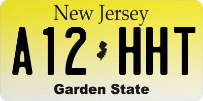 NJ license plate A12HHT