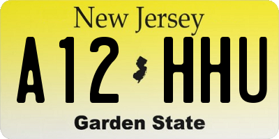 NJ license plate A12HHU