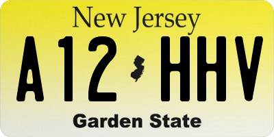 NJ license plate A12HHV