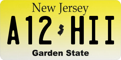 NJ license plate A12HII