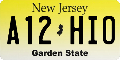 NJ license plate A12HIO