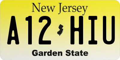 NJ license plate A12HIU