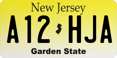 NJ license plate A12HJA