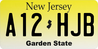 NJ license plate A12HJB