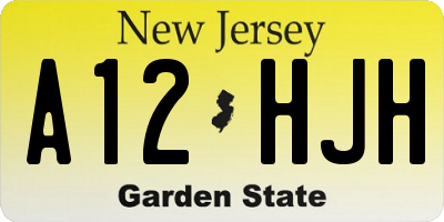 NJ license plate A12HJH