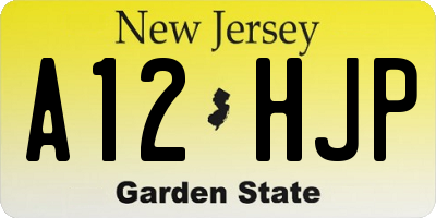 NJ license plate A12HJP