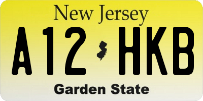 NJ license plate A12HKB