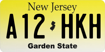 NJ license plate A12HKH