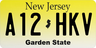 NJ license plate A12HKV