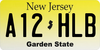 NJ license plate A12HLB