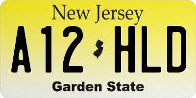 NJ license plate A12HLD