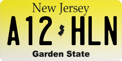 NJ license plate A12HLN